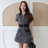 Curvy tweed zip one piece